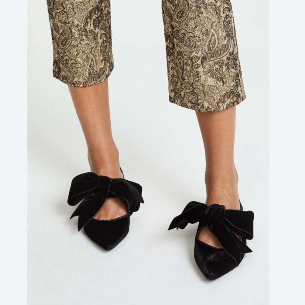 Tory Burch Black Clara Bow Flats